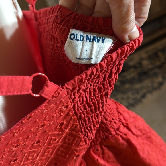 Old Navy fit and flair cami mini dress, smocking in back and adj. straps size L - Picture 9 of 16